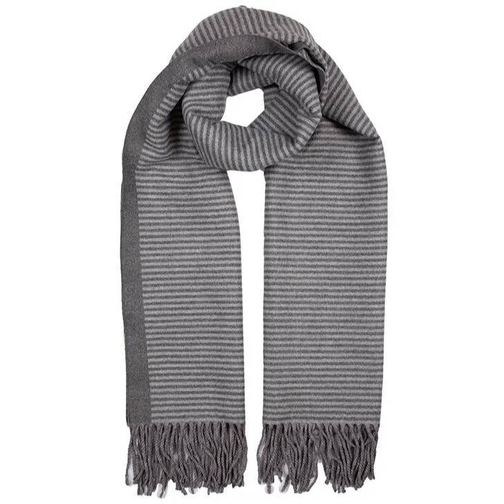Men's Reversible Breton Stripe Scarf with Tassels