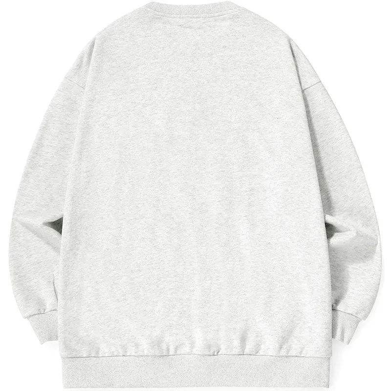 Minimalist Letter Print Drop-Shoulder Sleeve Couple Sweatshirt