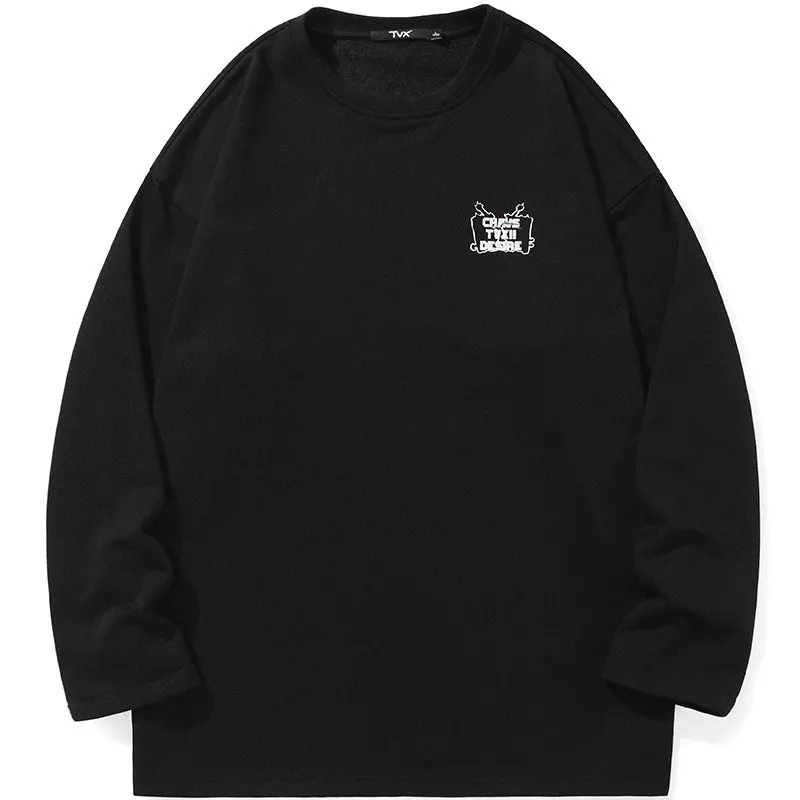 Minimalist Plain Couple Pullover Sweatshirt