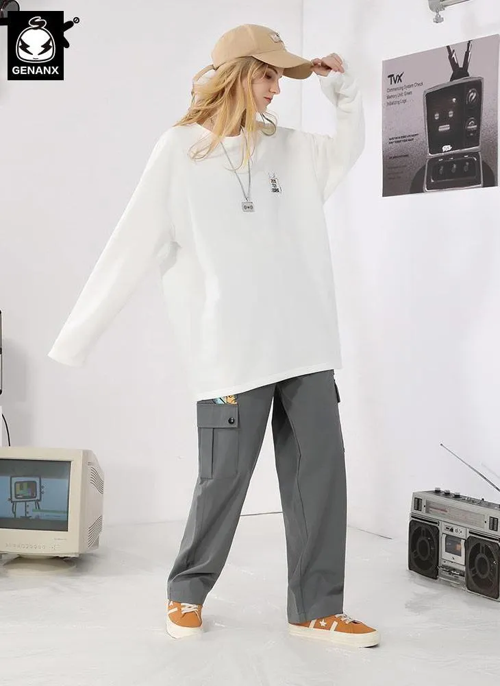 Minimalist Plain Couple Pullover Sweatshirt