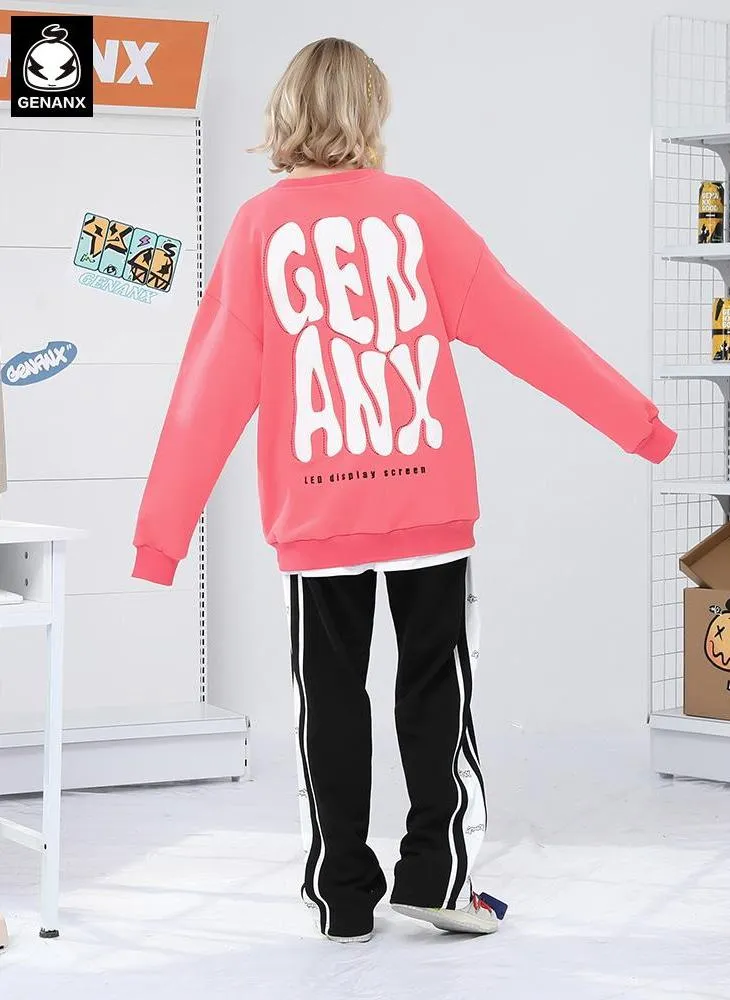 Minimalist Plain Letter Print Crew Neck Sweatshirt