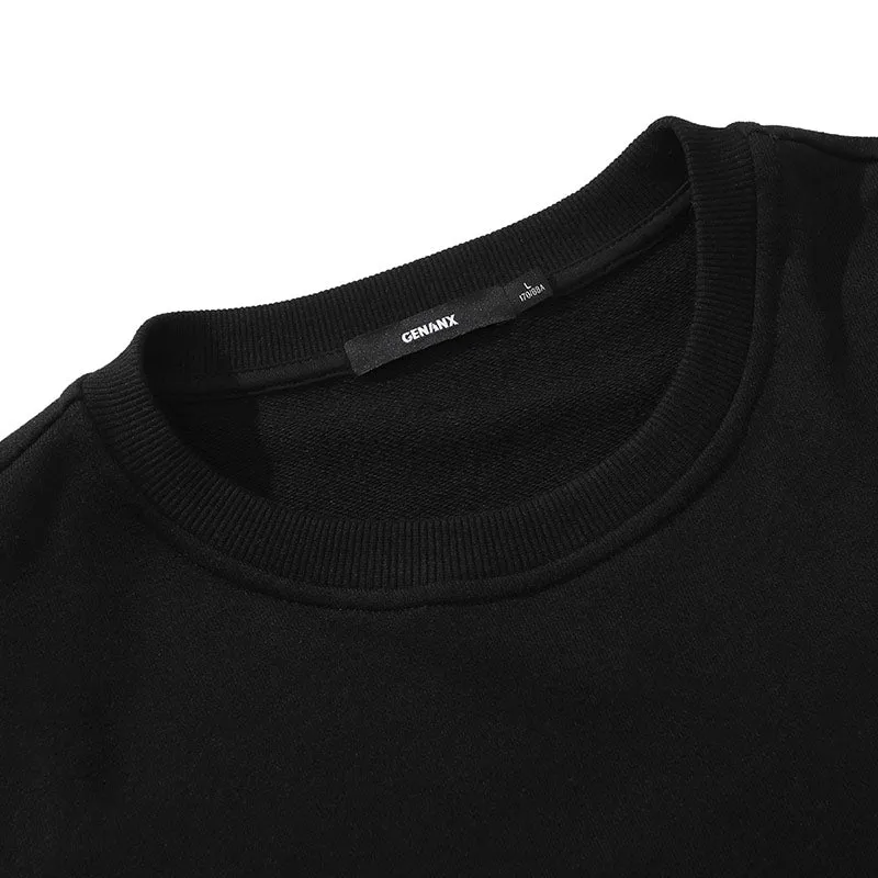 Minimalist Plain Letter Print Crew Neck Sweatshirt