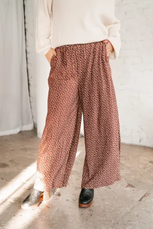 Mocha Mornings Velvet Wide Leg Pants