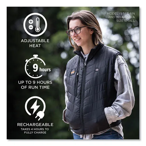 N-ferno 6495 Rechargeable Heated Vest With Battery Power Bank, Fleece/polyester, 3x-large, Black, Ships In 1-3 Business Days