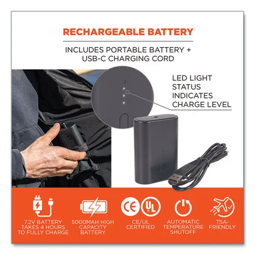 N-ferno 6495 Rechargeable Heated Vest With Battery Power Bank, Fleece/polyester, 3x-large, Black, Ships In 1-3 Business Days