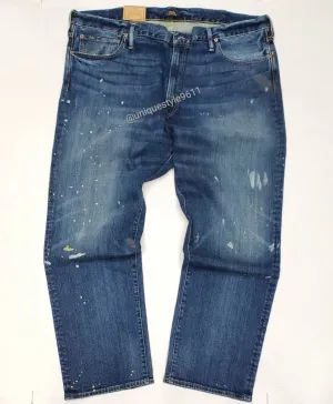 Nwt Polo Big & Tall Paint Splatter Hampton Relaxed Straight Fit Jeans
