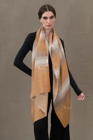 Pashtush Womens Stole, Extra Fine Wool-Silk, Twilight Collection, Sombre Marigold