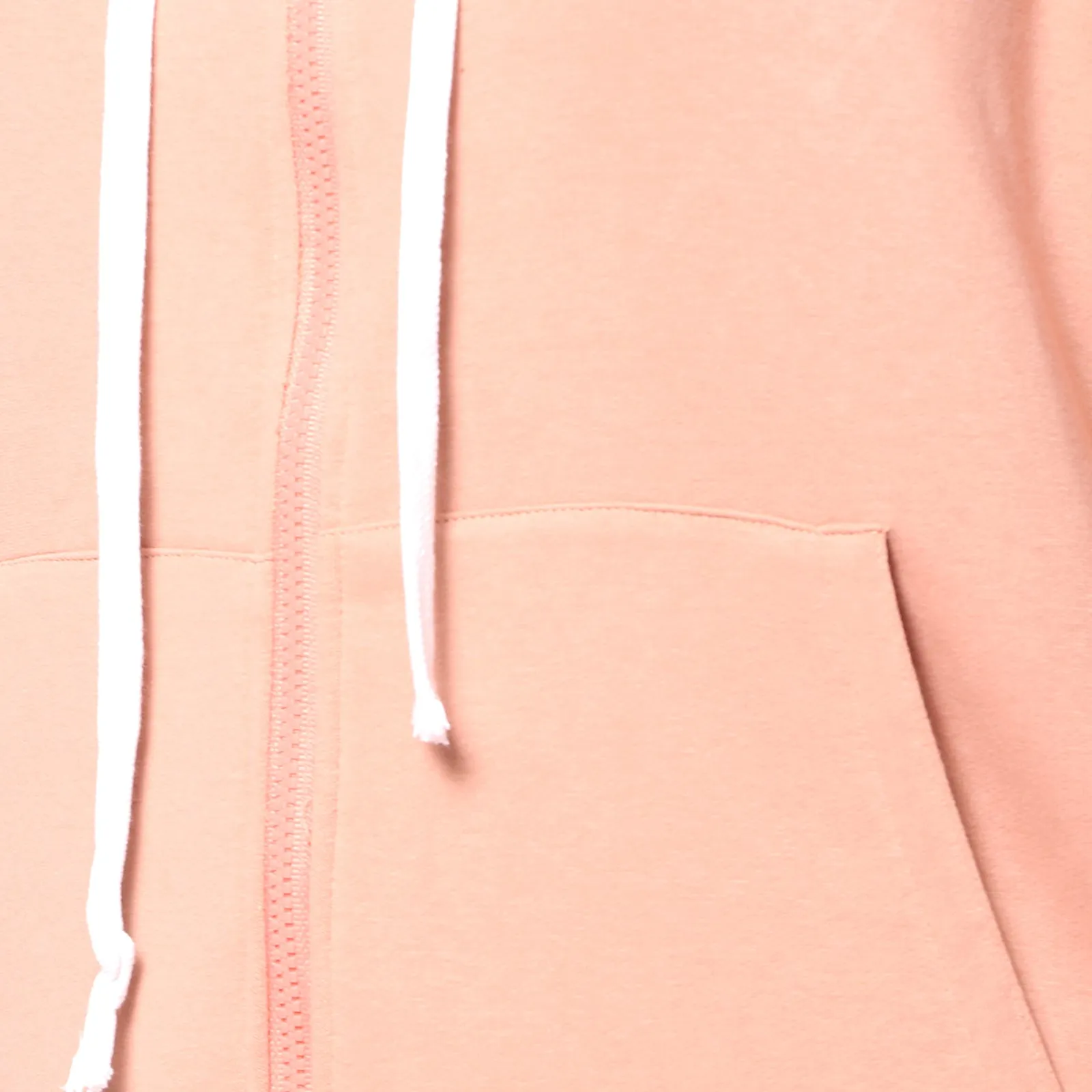 Peach Front Zip Hooded Sweatshirt | Peach