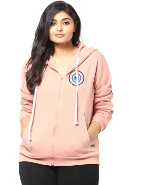 Peach "no bad vibes" Hooded Printed  Sweatshirt | Peach