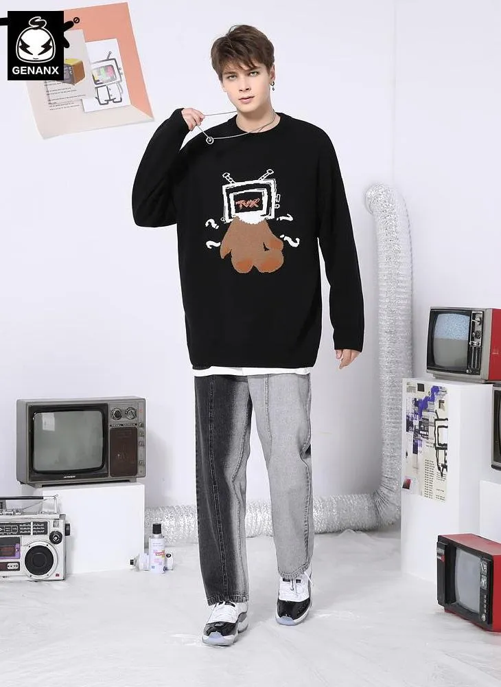 Plain TV Bear Graphic Unisex Sweatshirt