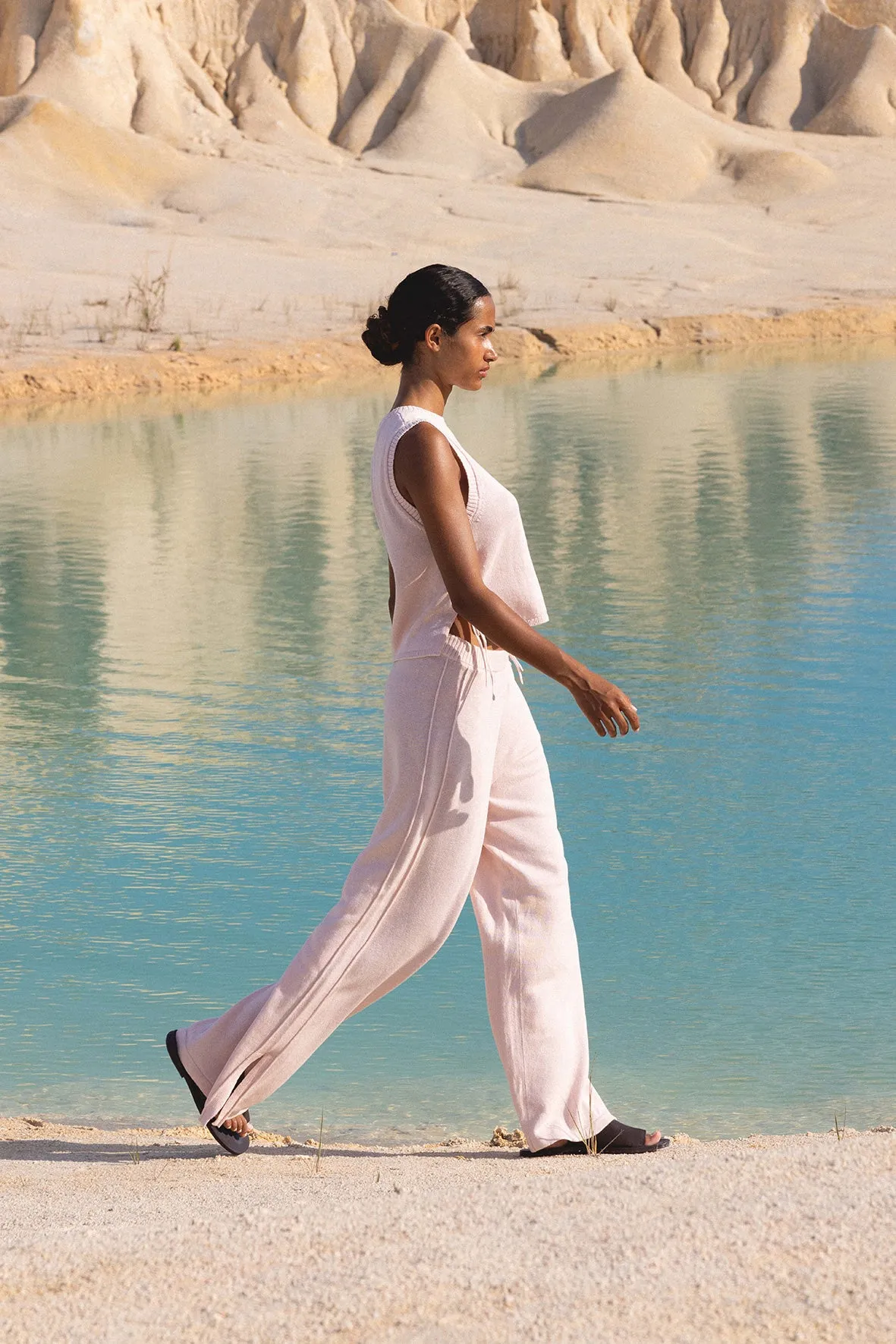 Poppy Cotton Linen Pant - Soft Pink