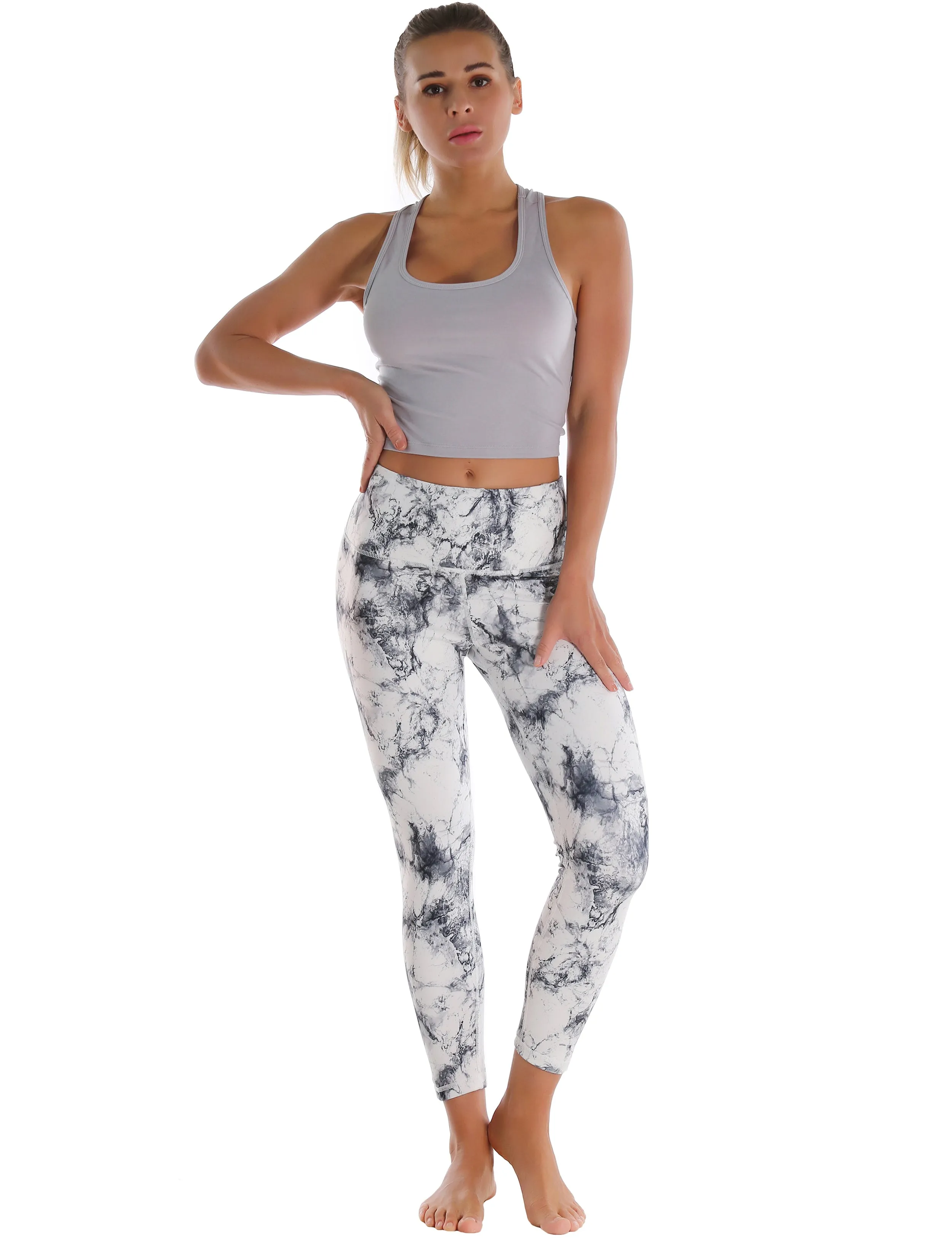 Racerback Athletic Crop Tank Tops heathergray_Plus Size