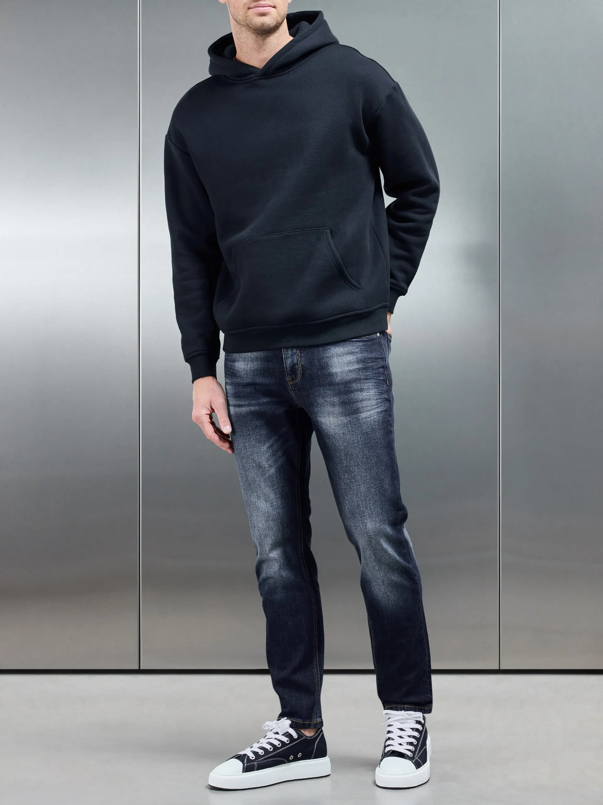 Relaxed Fit Denim Jeans in Dark Wash
