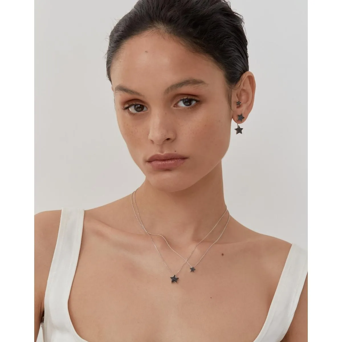 STASIA Star Mini Black Diamond Necklace