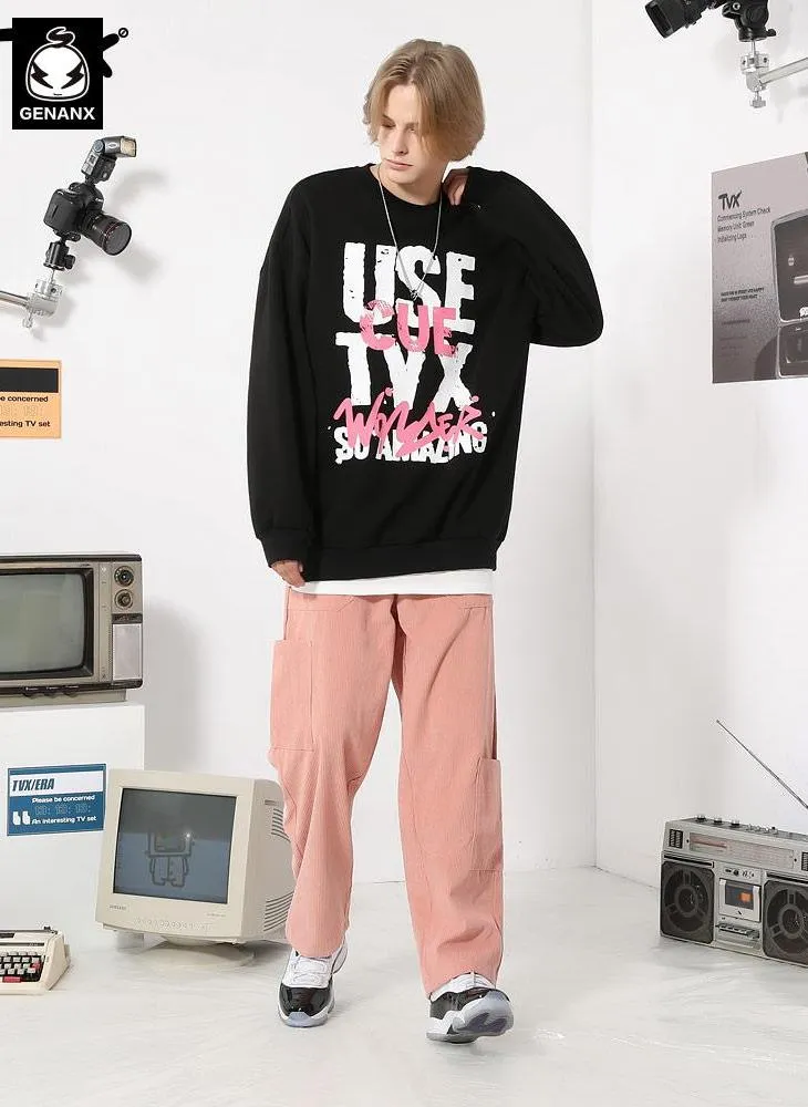 Street Letter Graphic Graffiti Sweatshirt