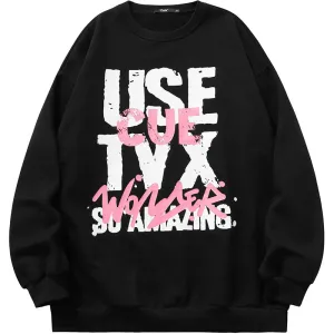 Street Letter Graphic Graffiti Sweatshirt