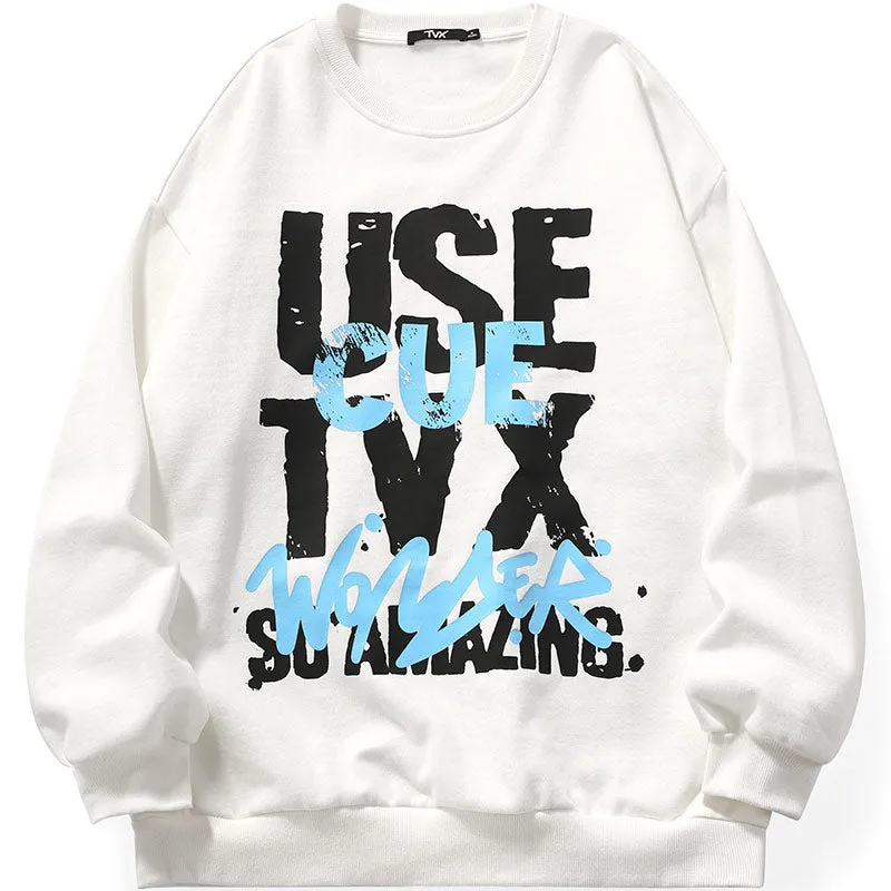 Street Letter Graphic Graffiti Sweatshirt