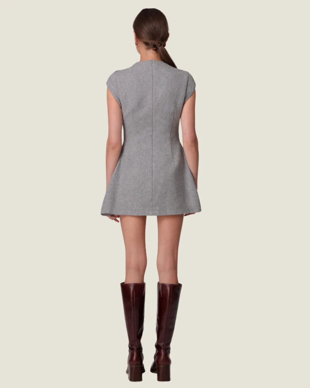 The Damson: Grey Cap Sleeve Mini Dress