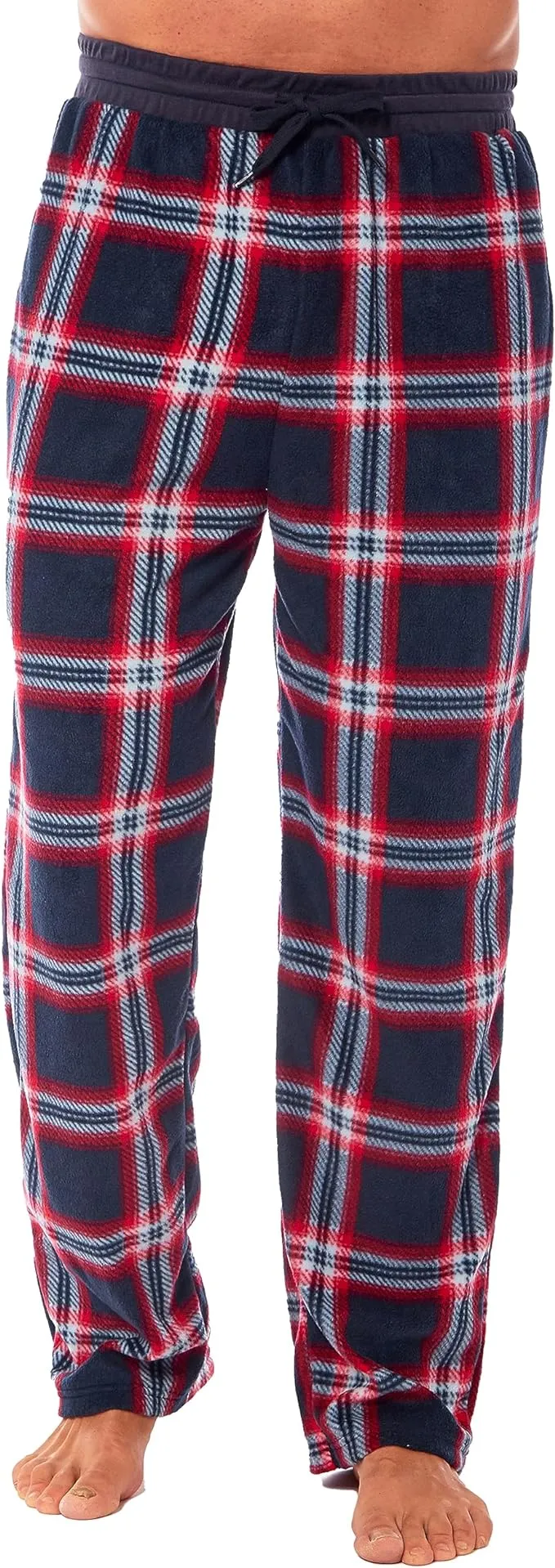 Ultra Soft Mens Fleece Lounge Pajama Pants Checkered Design Winter Comfort Elastic Waistband Relaxed Fit Warm Sleepwear by Daisy Dreamer