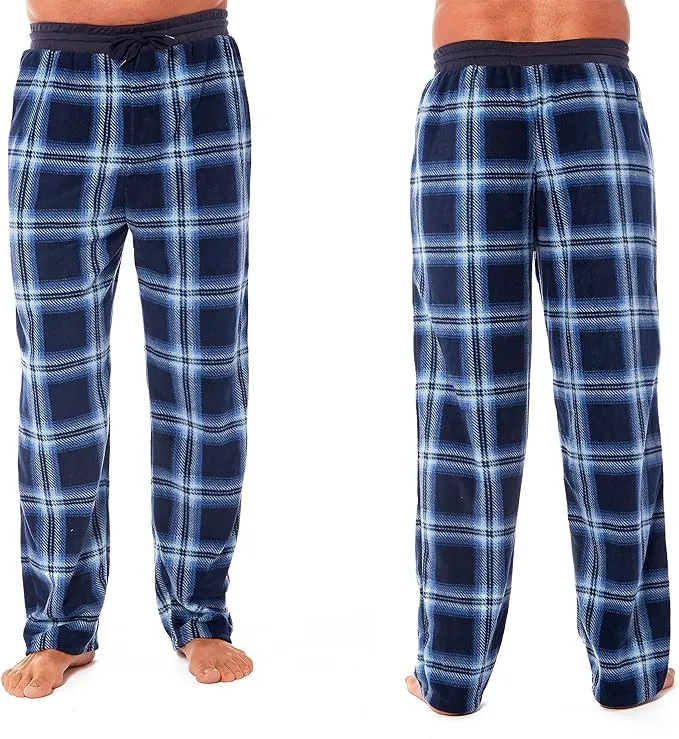 Ultra Soft Mens Fleece Lounge Pajama Pants Checkered Design Winter Comfort Elastic Waistband Relaxed Fit Warm Sleepwear by Daisy Dreamer