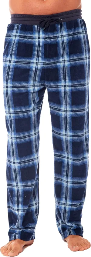 Ultra Soft Mens Fleece Lounge Pajama Pants Checkered Design Winter Comfort Elastic Waistband Relaxed Fit Warm Sleepwear by Daisy Dreamer