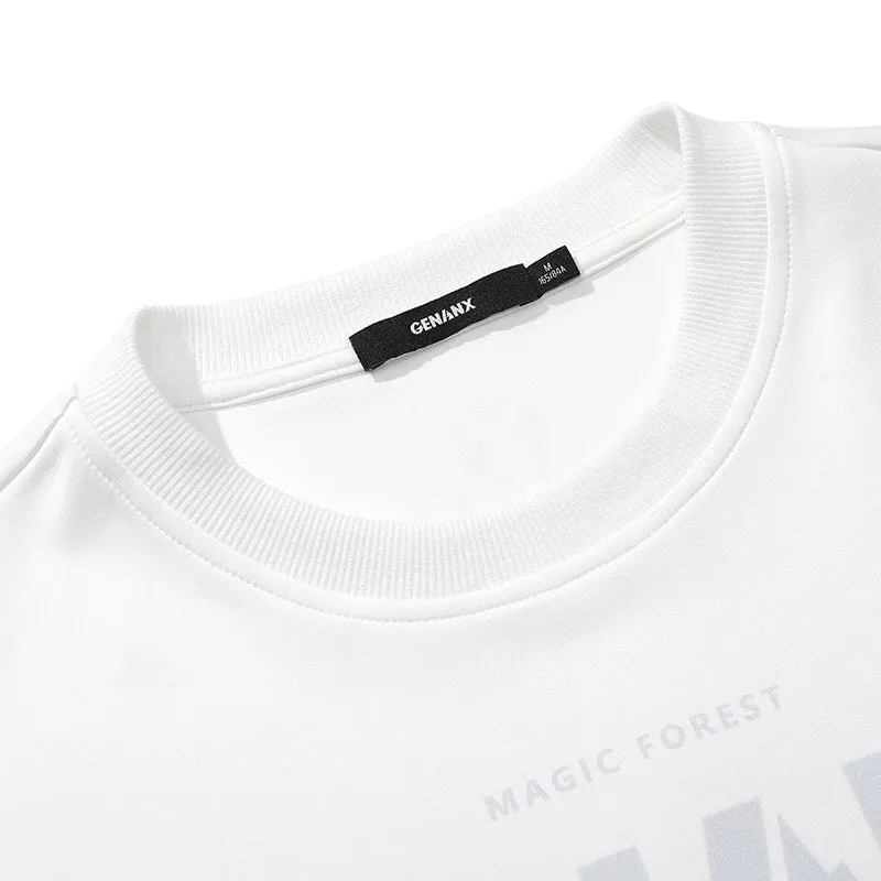 White Castle Print Crew Neck Sweatshirt