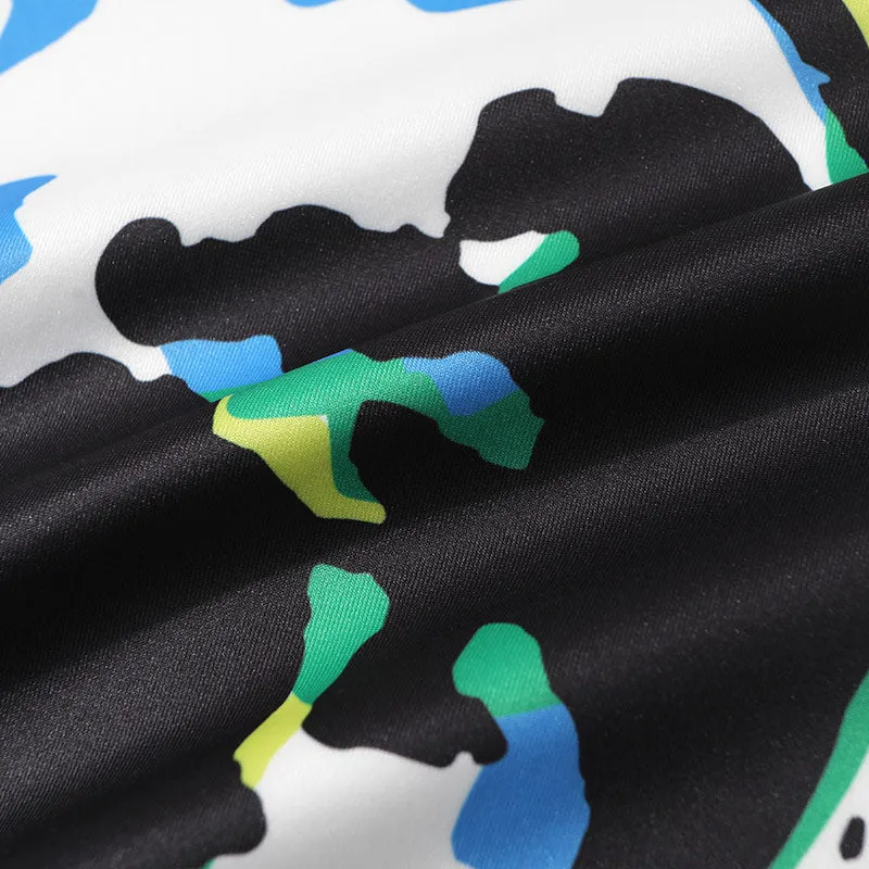White Planet Print Graffiti Loose Sweatshirt