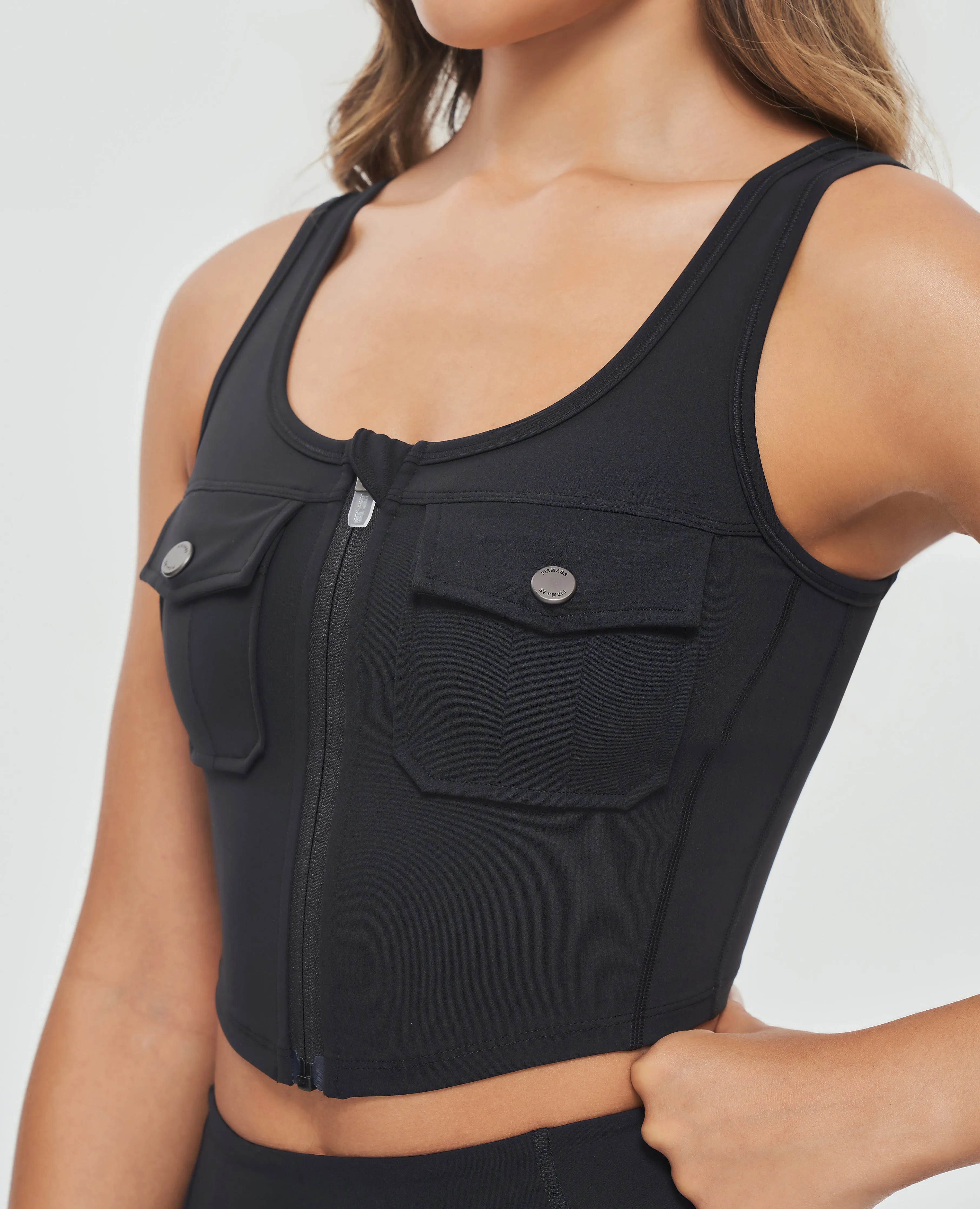 Zip Front Cargo Tank - Black
